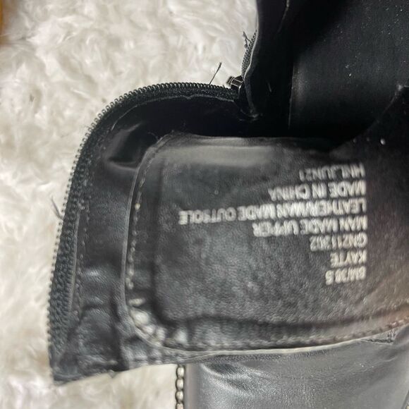 BCBG generation Kayte Black Combat boots with chain silver tone accent Size 8M - Picture 12 of 12